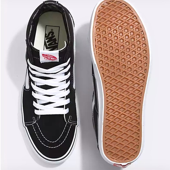 Vans Sk8-Hi High Top Canvas and Suede Sneakers Black and White  Size 6.5  NWT - Picture 11 of 14
